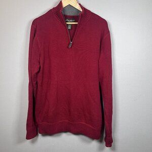 Men's Red Half-Zip Sweater